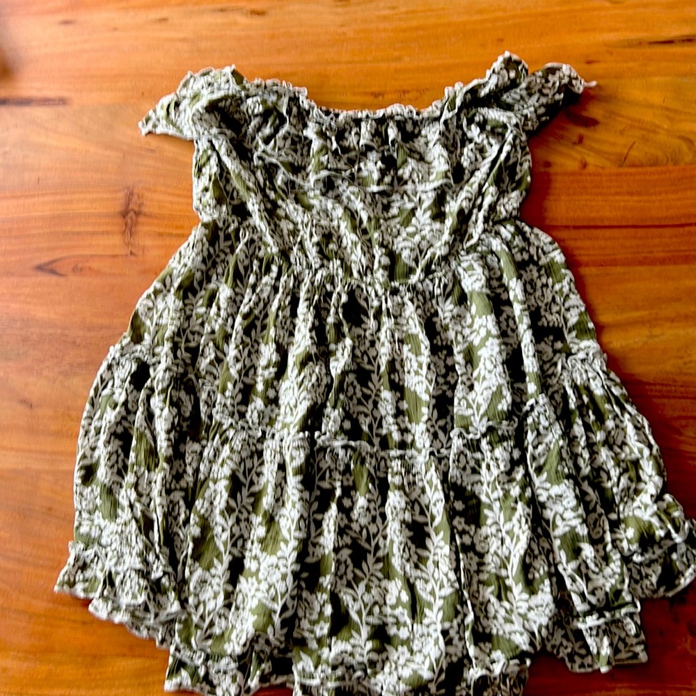 Green strapless floral sundress by Simplee